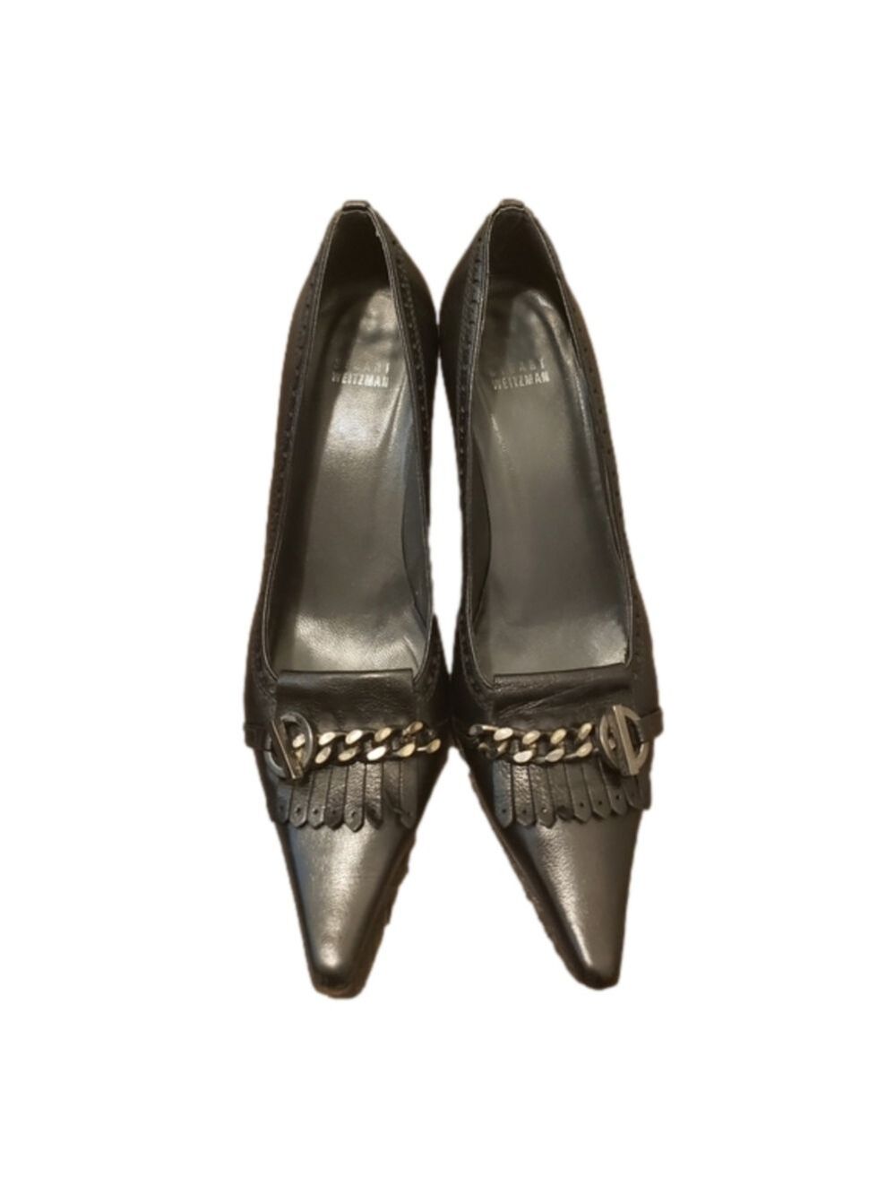 HP. Stuart Weitzman Leather Heel Tassel Shoes